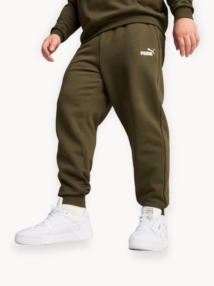 Брюки джоггеры PUMA ess logo, размер 44, хаки