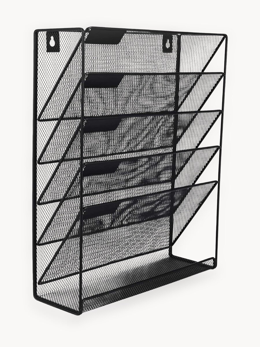 Органайзер для канцелярии 6 уровней вертикальный, Лоток для бумаг металлический, подставка канцелярская А4