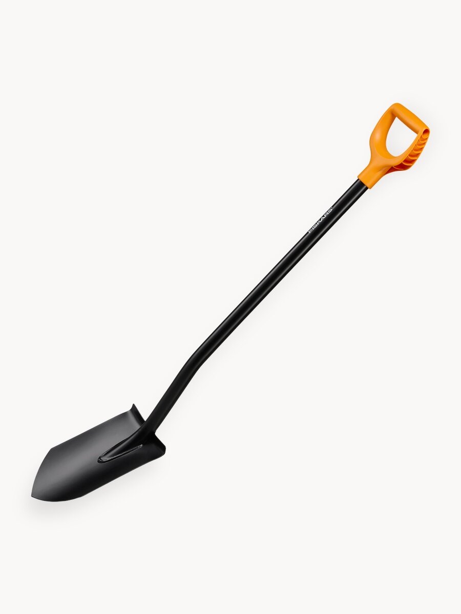 Лопата штыковая универсальная FISKARS Solid 1066716 с черенком, ручкой, садовая, длина 116.6 см