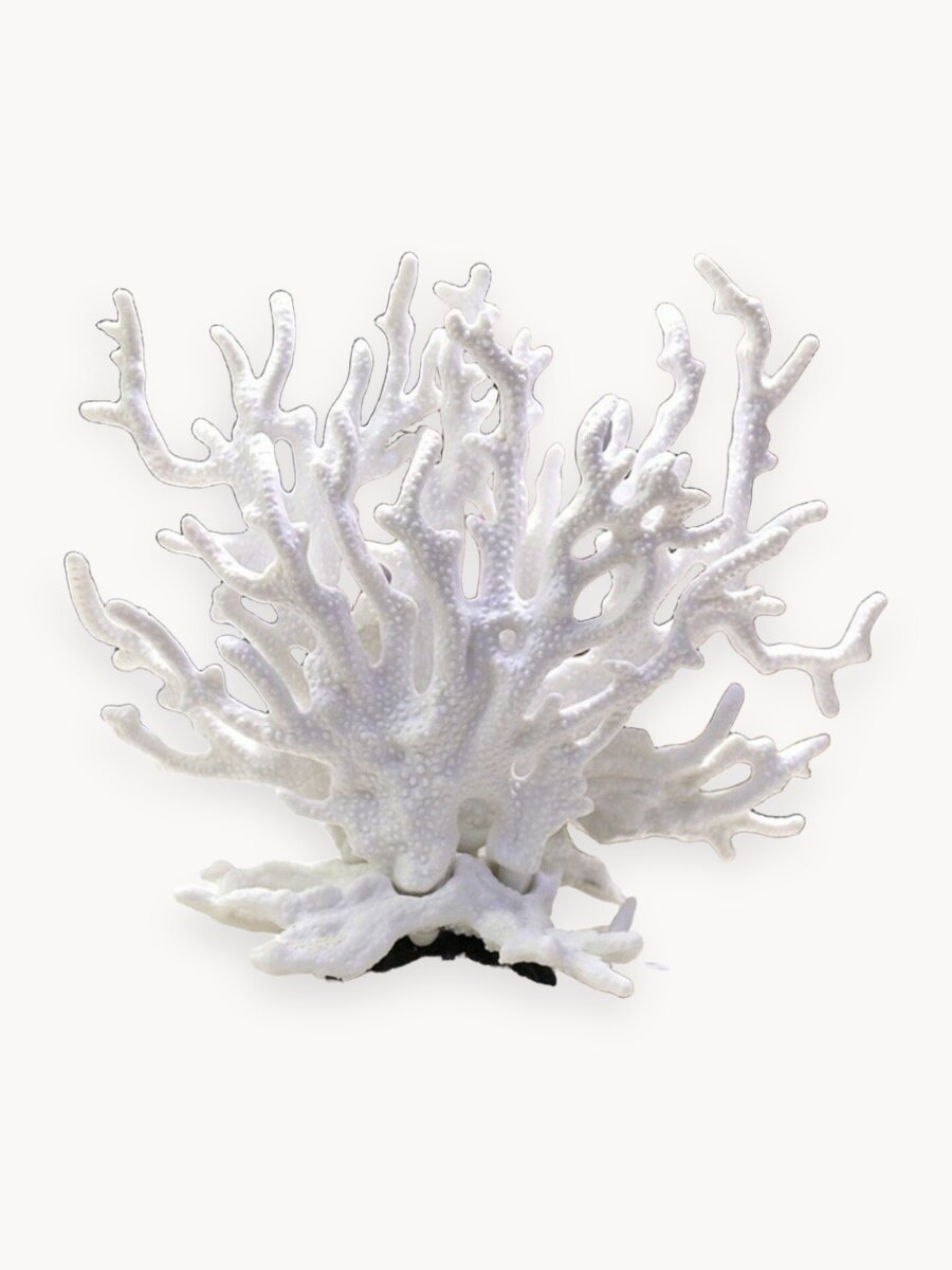 Искусственный коралл, для аквариума, пластик, белый цвет, высота 16см
