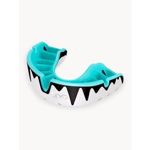 Боксерская капа Opro Platinum White/Black/Mint (Взрослый размер)