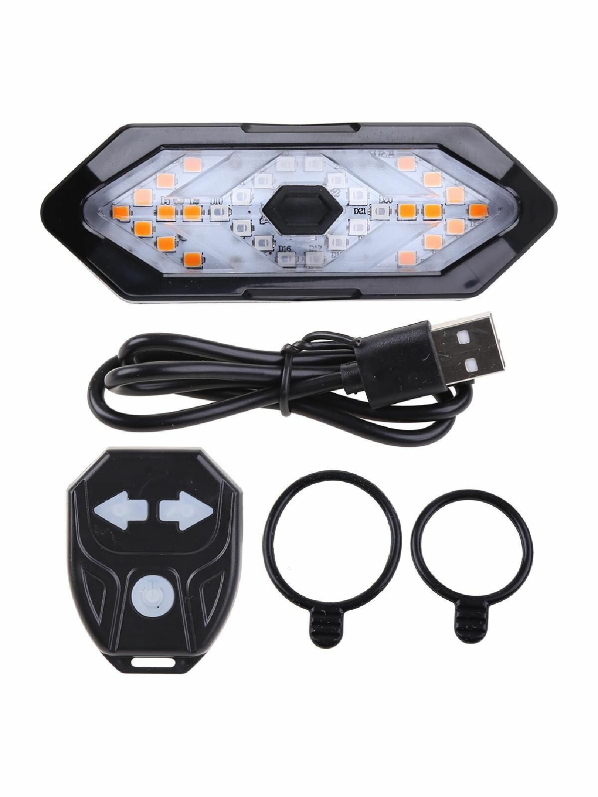 Велосипедный фонарь, Сигнал поворота на беспроводном пульте дистанционного управления велосипедом USB-красный и желтый свет