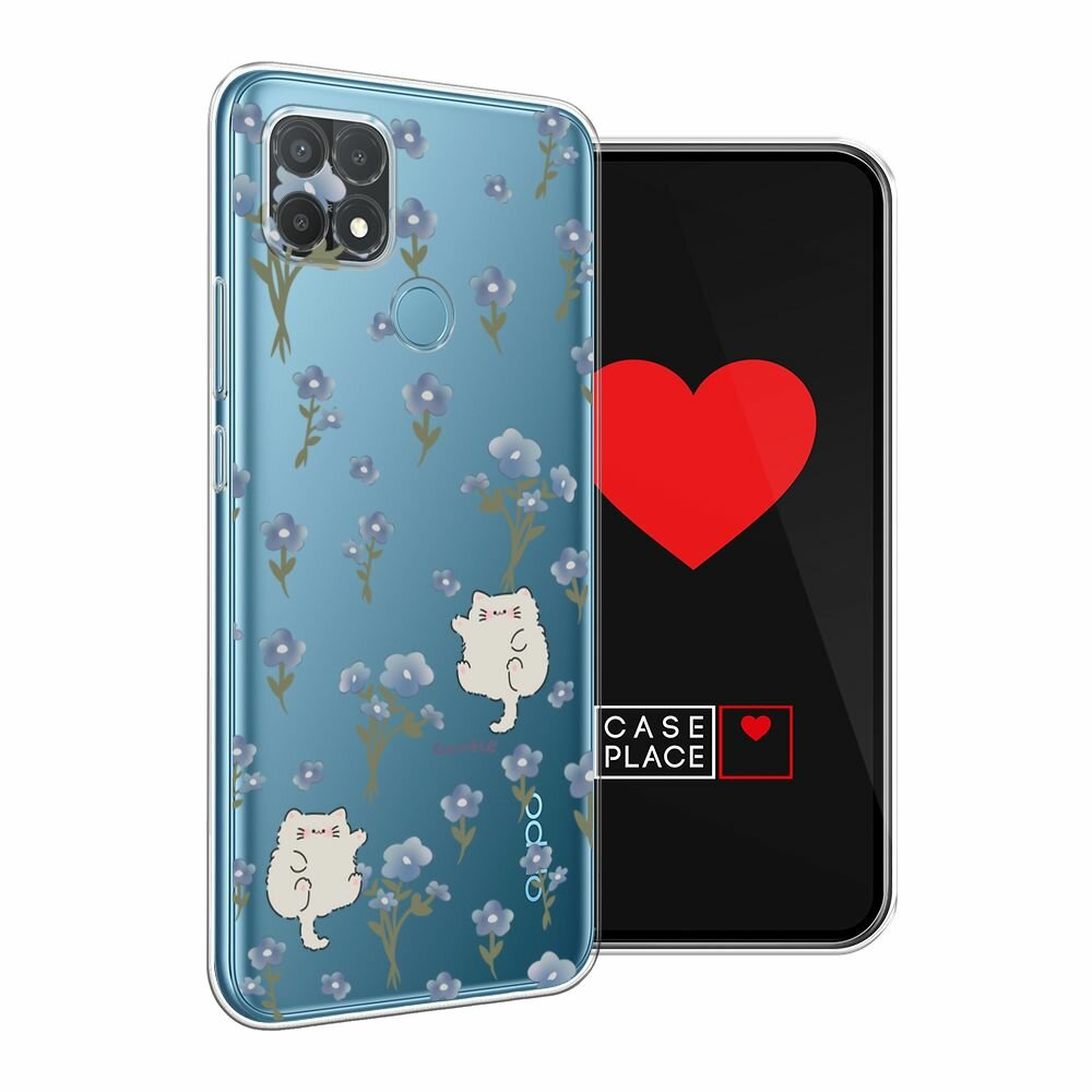 Чехол на Oppo A15/A15s / Оппо А15/A15s с принтом "Gentle cats", прозрачный — фото 1