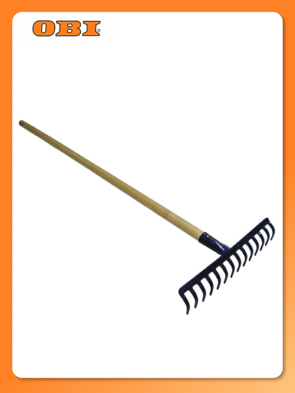 Грабли прямые с деревянным черенком 12 зубьев