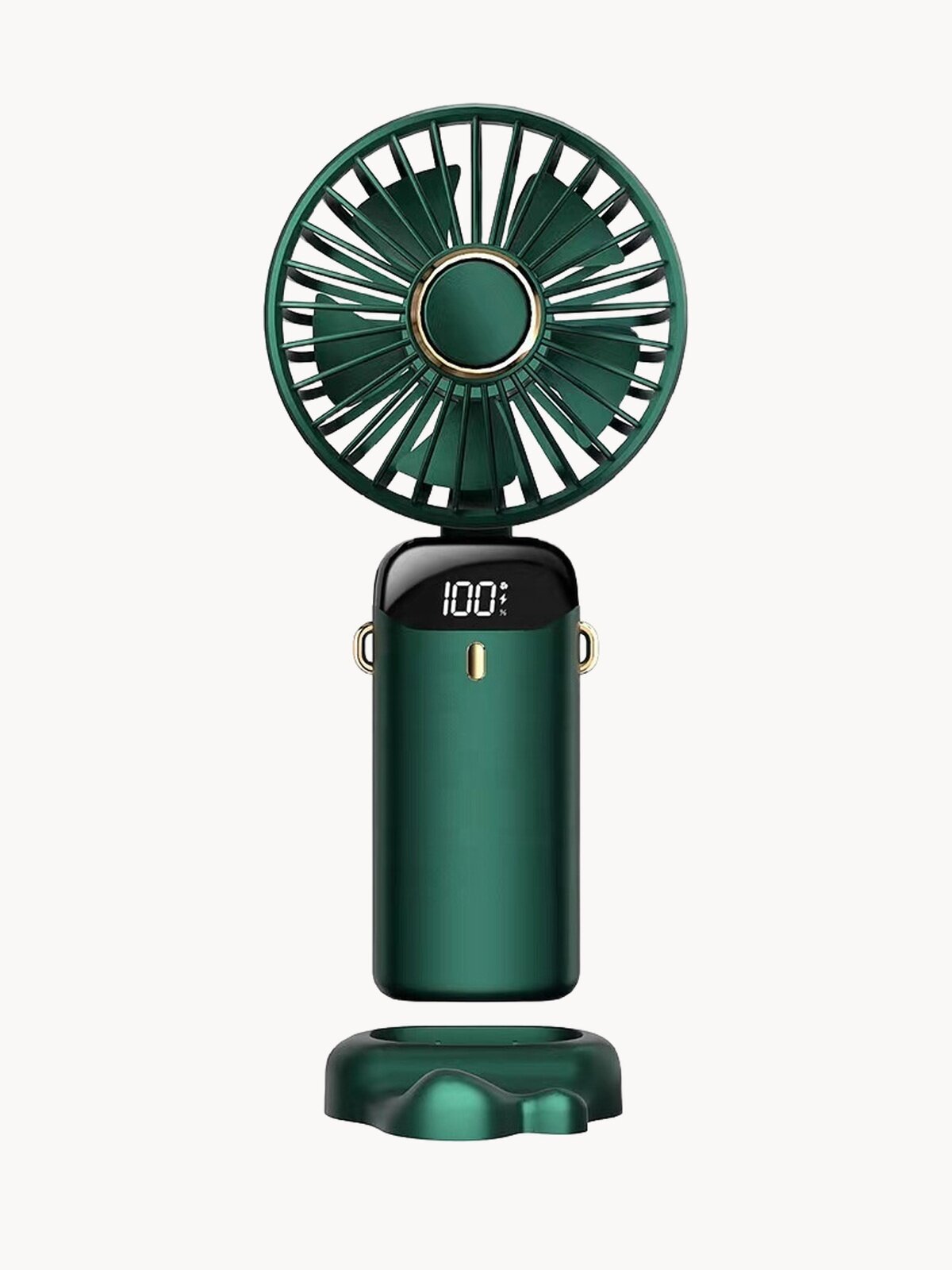 Ручной портативный мини вентилятор с 5-ю режимами скорости и подставкой под смартфон