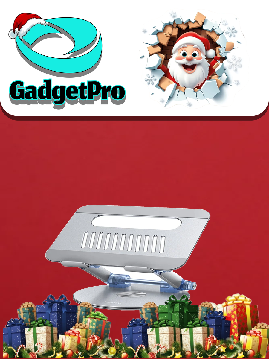 Поворотная подставка для ноутбука YESIDO LP06, складная, алюминиевая, 360°, до 30 кг, серебристая