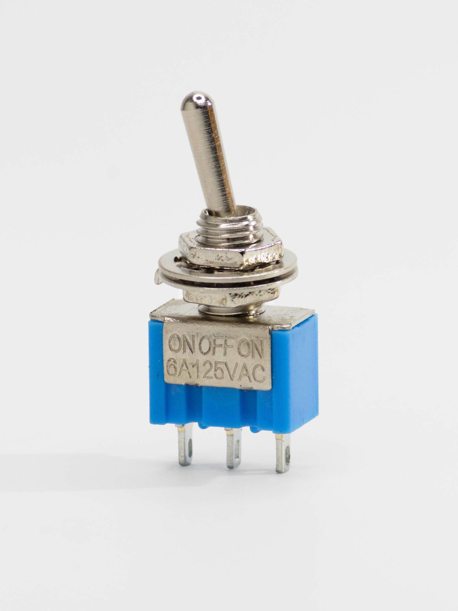 Тумблер с нейтраль однополюсной mini ON-OFF-ON (3С)