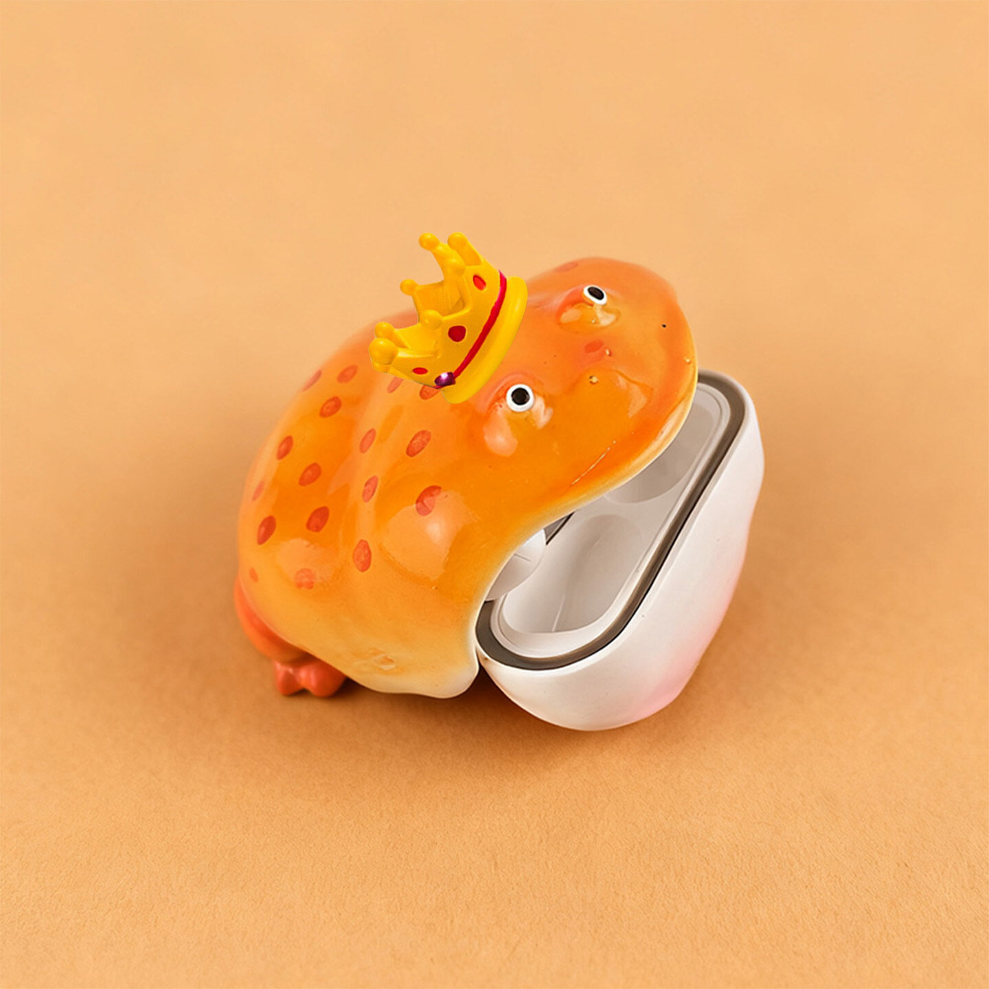 Милая чехол для наушников в виде золотой жабы с короной для AirPods Pro 2 3 4 1 2 3 4 Huawei FreeClip 2 защитный