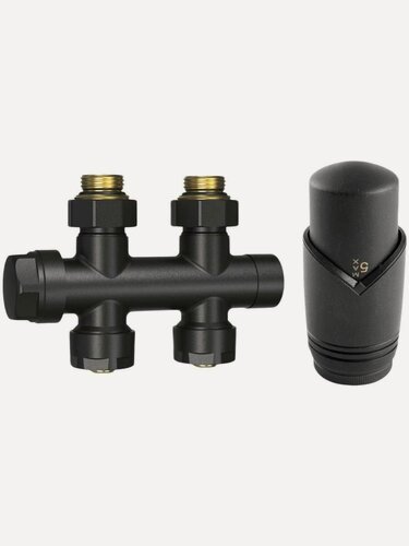 Изображение товара Комплект термостатический интегрированный прямой 1/2" антрацит