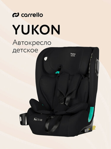 Изображение товара Автокресло Carrello Yukon, от 1 до 12 лет, 1/2/3 (до 36 кг), Isofix, рост 76-150 см, черный