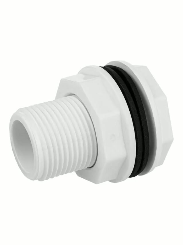 Штуцер (врезка) в бак (емкость) 3/4", пластиковая, MasterProf — фото 1