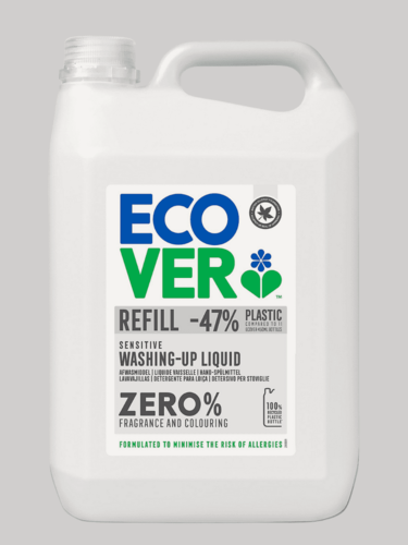Изображение товара Жидкое средство для мытья посуды без отдушек и красителей Ecover Zero - гипоаллергенный экоконцентрат 5л (Бельгия)
