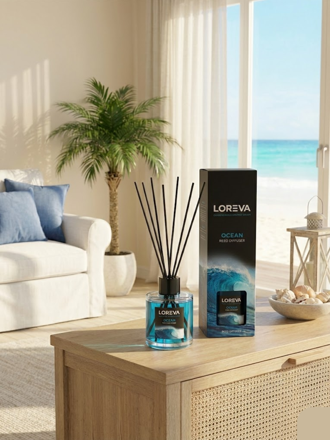Аромадиффузор Lorena Ocean: Парфюм для дома с палочками Ароматизатор для дома — фото 1