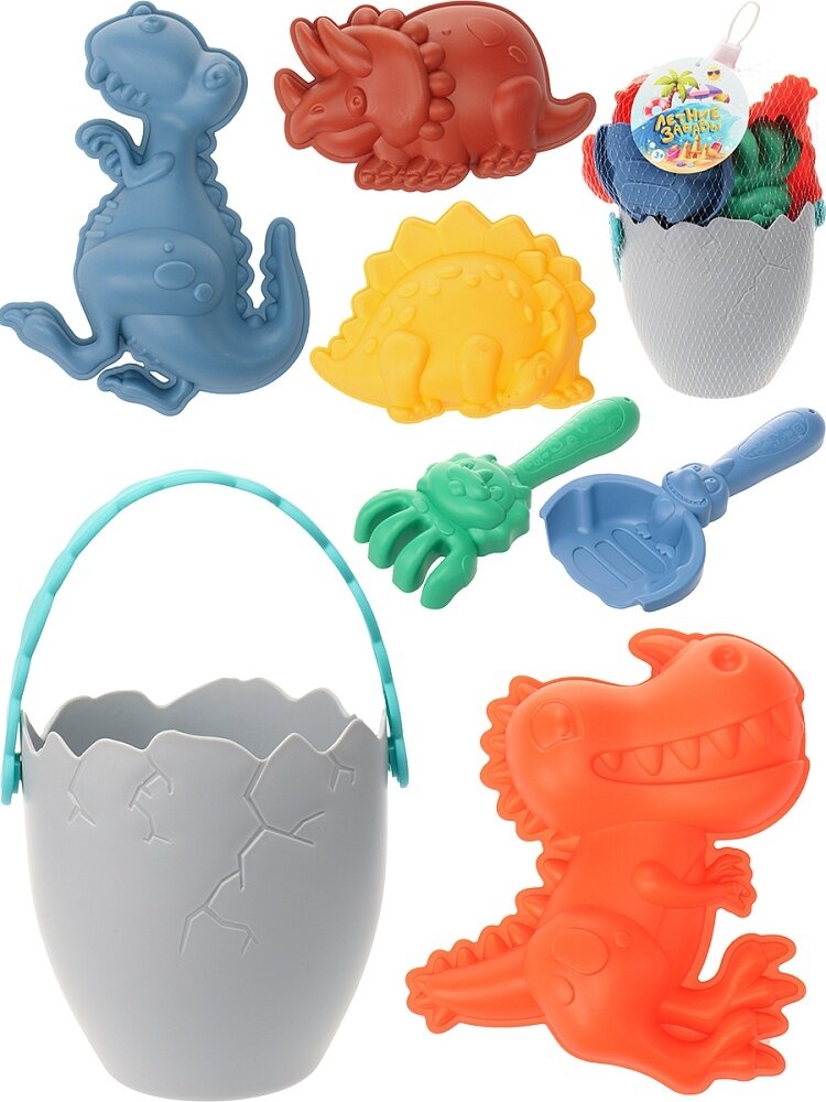 Песочный набор Рыжий Кот "Мир динозавров", арт. ИК-2295, для игр с песком