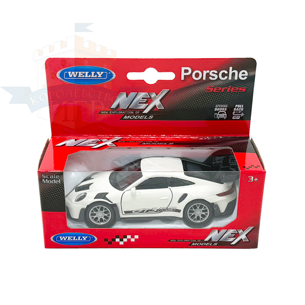 Машинка Welly Porsche 911 GT3 RS, белый, 1:38, арт.43835W-CR