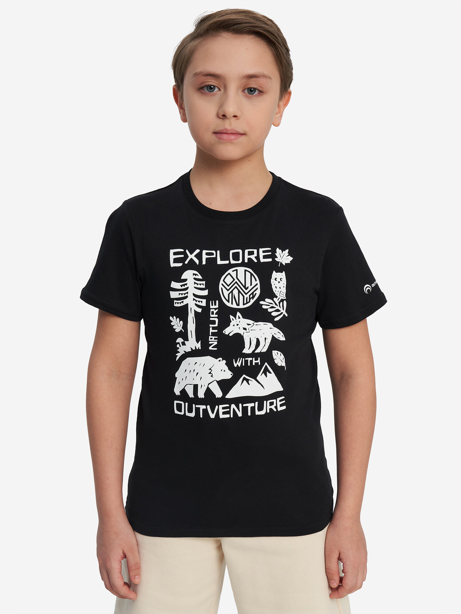 Футболка OUTVENTURE, размер 146-152, черный — фото 1