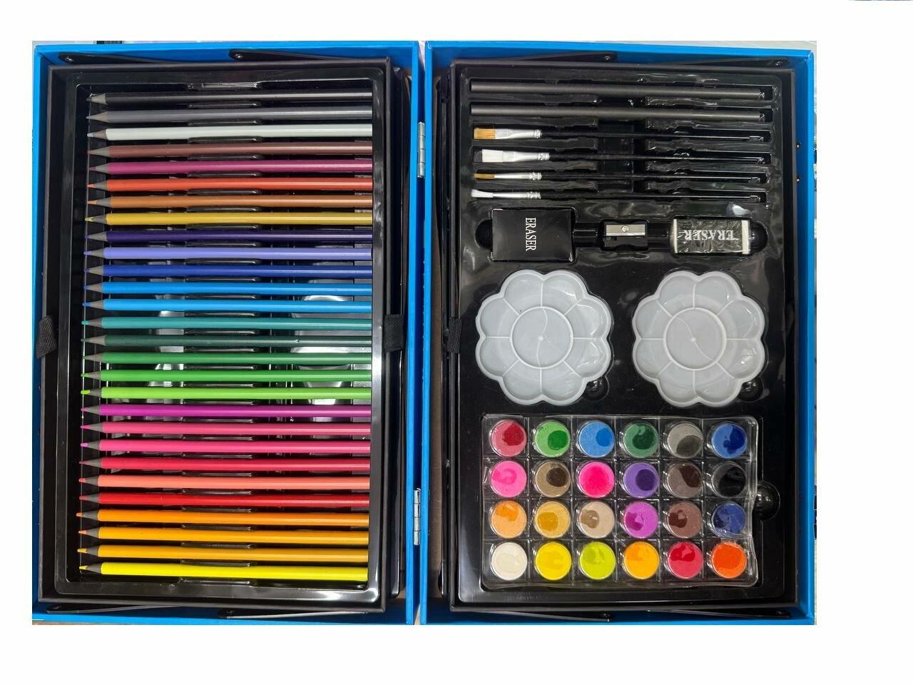 Набор для рисования и творчества в чемодане, маркеры, карандаши, фломастеры, 145 штук — фото 1