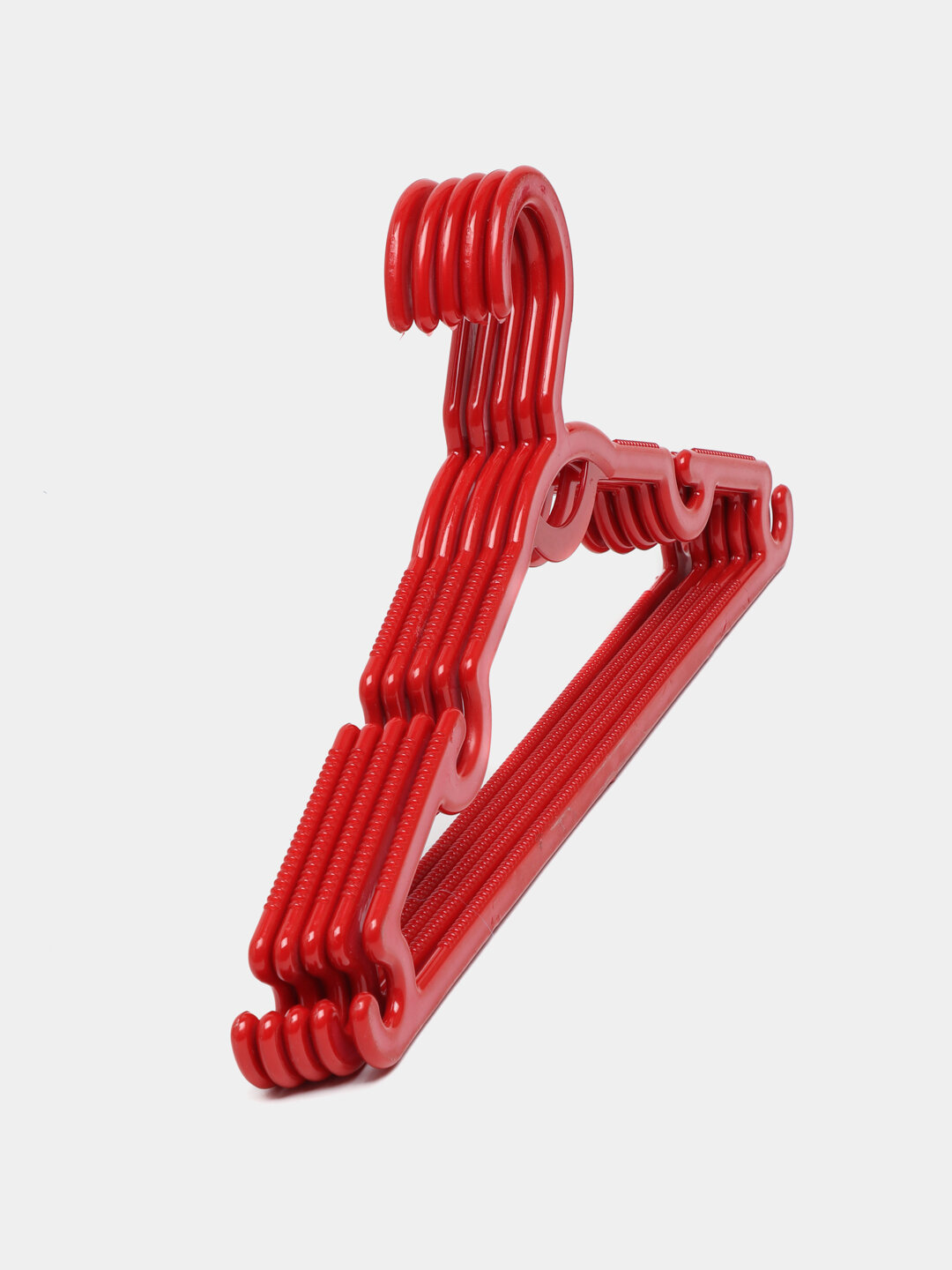 Набор вешалок для одежды, с зубцами, пластиковые, 20 см, 10 шт, красные