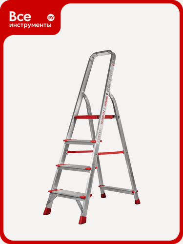 Изображение товара Профессиональная стремянка Новая Высота NV3117, 1x4 ступени 130 мм, Max нагр. 225 кг, 2К башмаки, 3117104