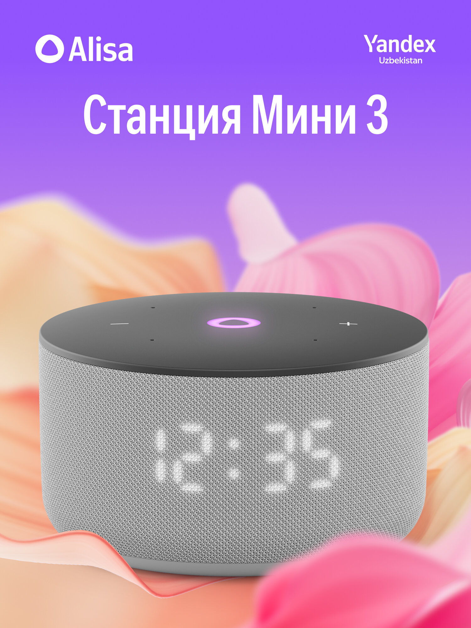 Умная колонка Яндекс Станция Мини 3 с Алисой , серый, 12 Вт