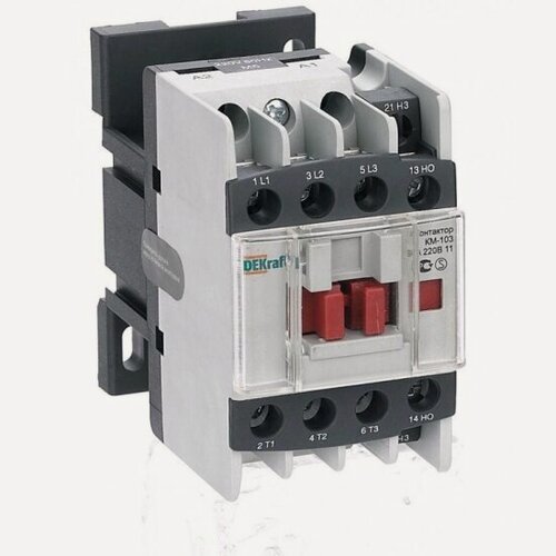 Изображение товара Контактор Dekraft КМ-103 9А 220В АС3 1НО+1НЗ, 22103DEK