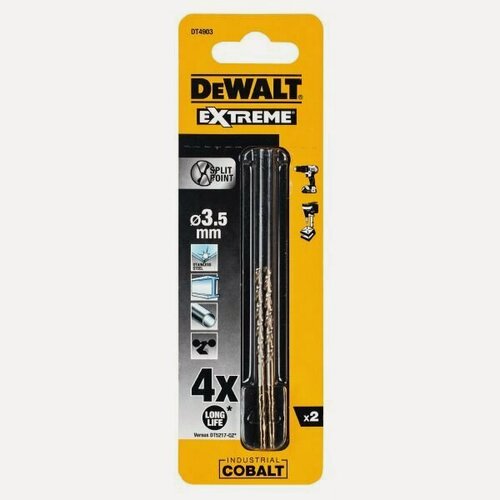 Изображение товара Сверло DEWALT DT4903, по металлу COBALT 5%, 3.5 x 70 x 39 мм, 2 шт.