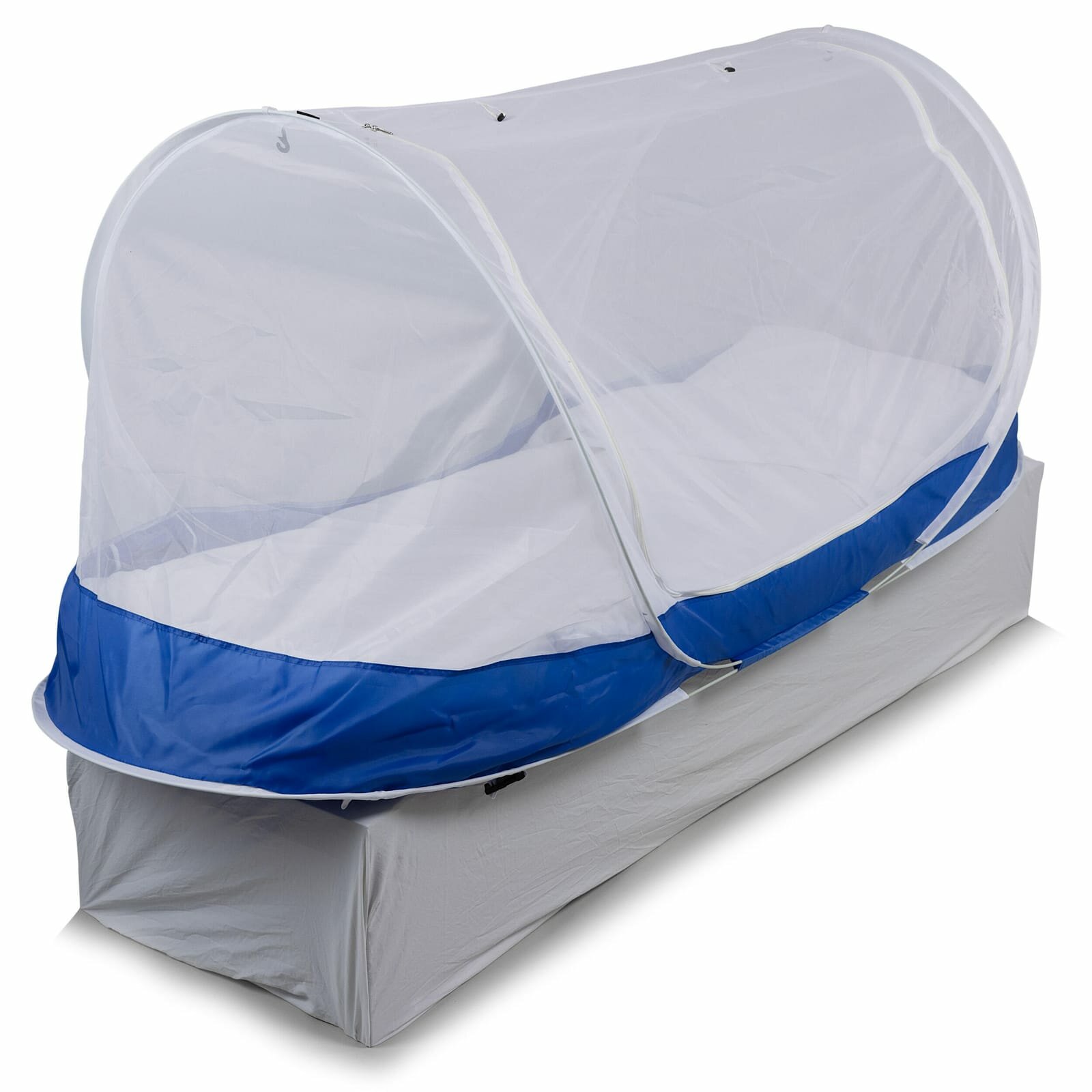 DECATHLON палатка-москитка Travelnet pop-up PURE, 210x80x85 см, 1-местная, синий/белый