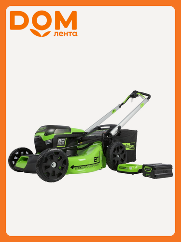 Изображение товара Газонокосилка аккумуляторная Greenworks GD60LM51SPK4 60 В 2514307UB 51 см АКБ и ЗУ входит в комплект