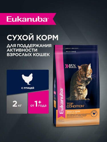 Изображение товара Сухой корм для кошек Eukanuba Adult Top Condition для взрослых, 2 кг