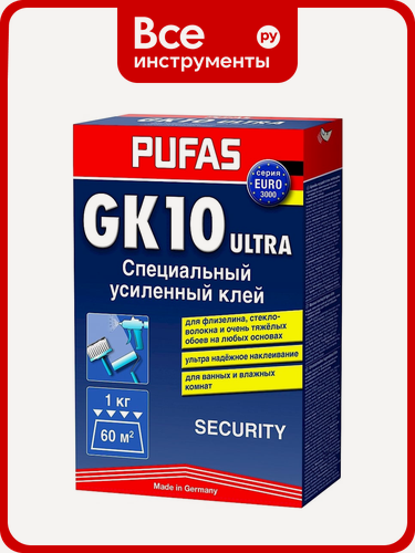 Изображение товара Специальный усиленный клей PUFAS SECURITY GK10 1 кг М 020912000, для наклеивания стекловолокна