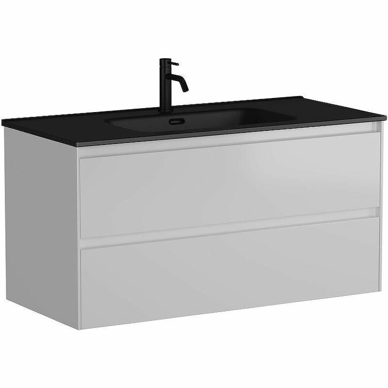 Тумба с раковиной Sancos Cento 100 белый глянец раковина Element 101 CN7003MB