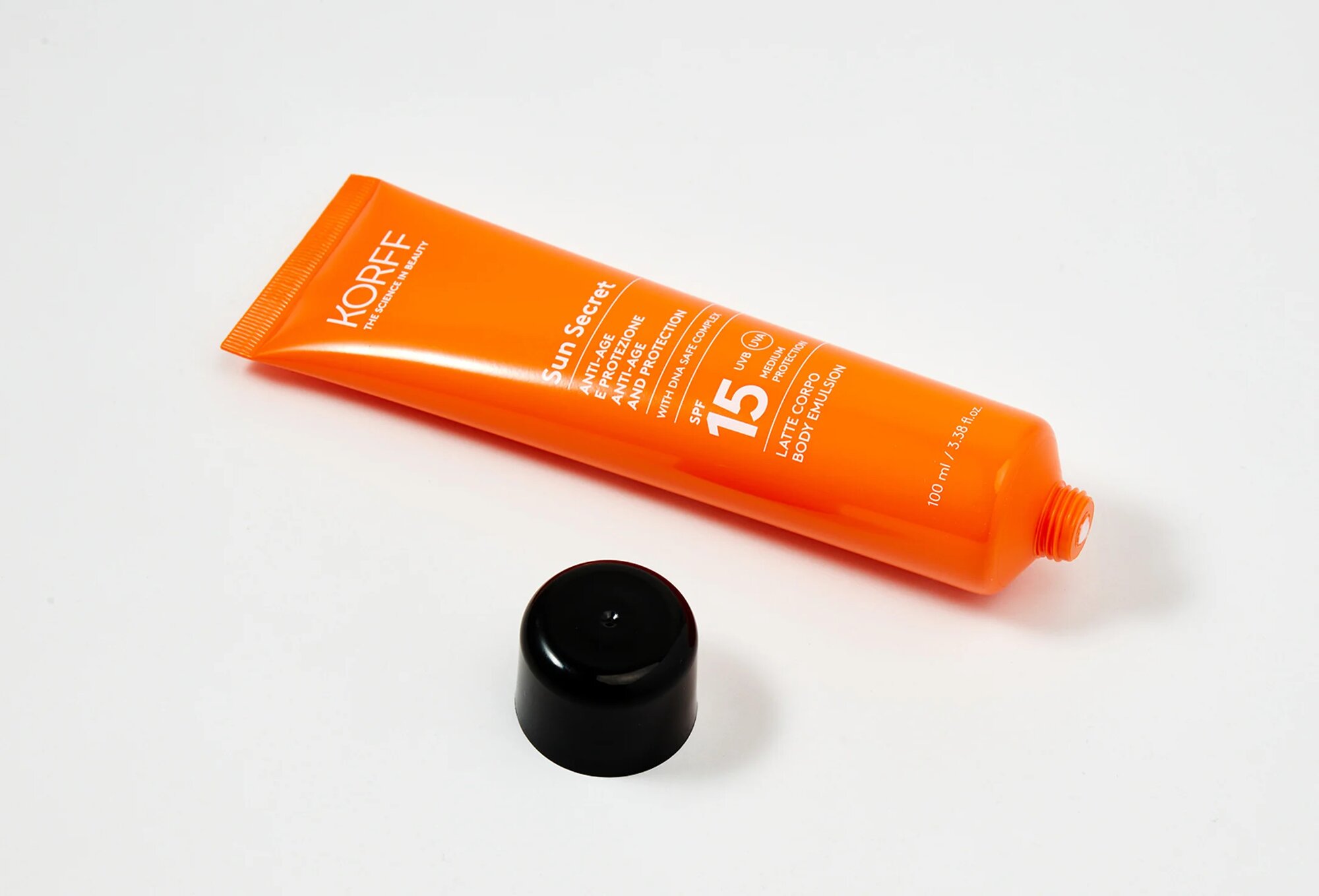 Солнцезащитная эмульсия для тела SPF 15 KORFF Sun Secret ANTI-AGE AND PROTECTION BODY EMULSION 100 мл
