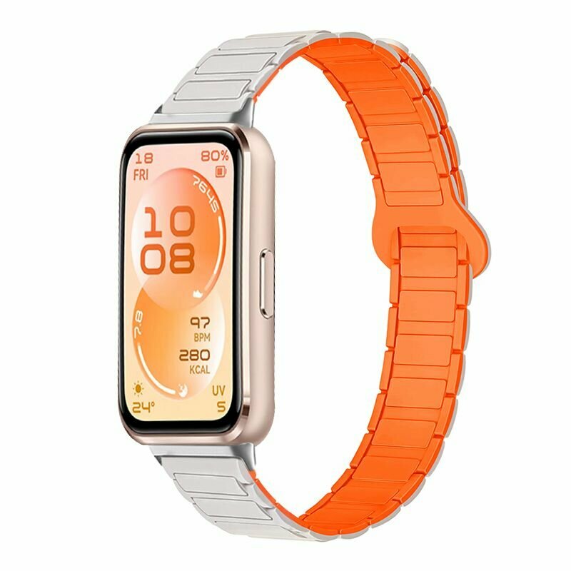 Силиконовый ремешок для смарт-часов Huawei Band 11 и 11 Pro, с магнитной застёжкой, трёхсекционный дизайн, Несколько цветов на выбор, модный спортивный стиль. браслет для часов силиконовый спортивный