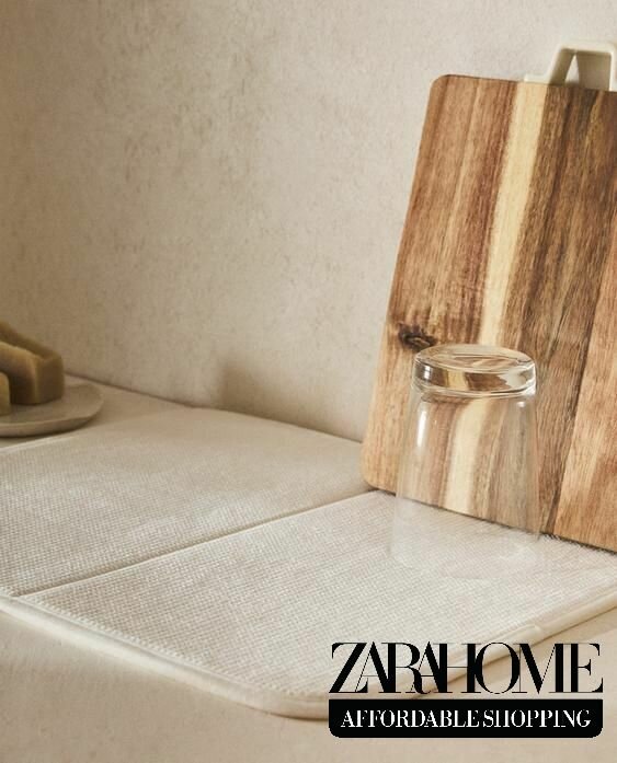 ZARA HOME Коврик для сушки посуды 40 см x 45 см х 0.5 см 1 шт установка на раковину полиэстер кремовый