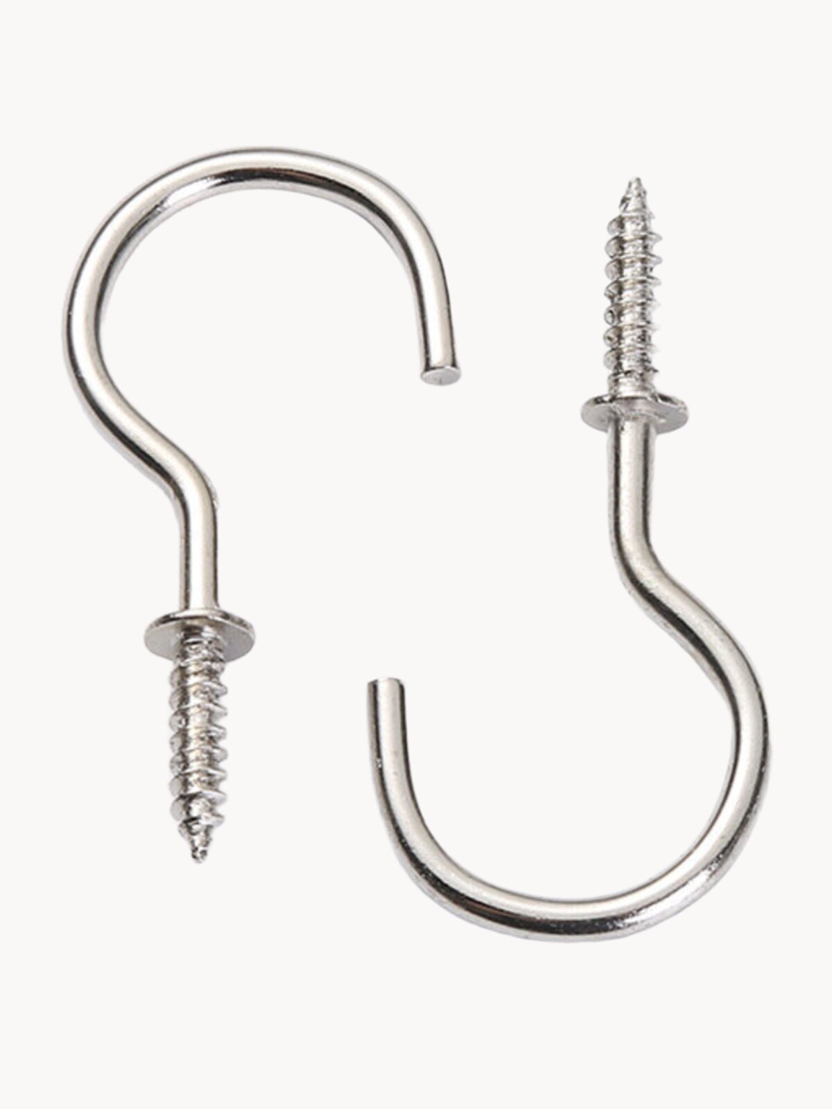 Крючки-саморезы винтовые серебристые, набор 20 шт, металлические крючки для подвесов, декора и рукоделия, COLOR Si