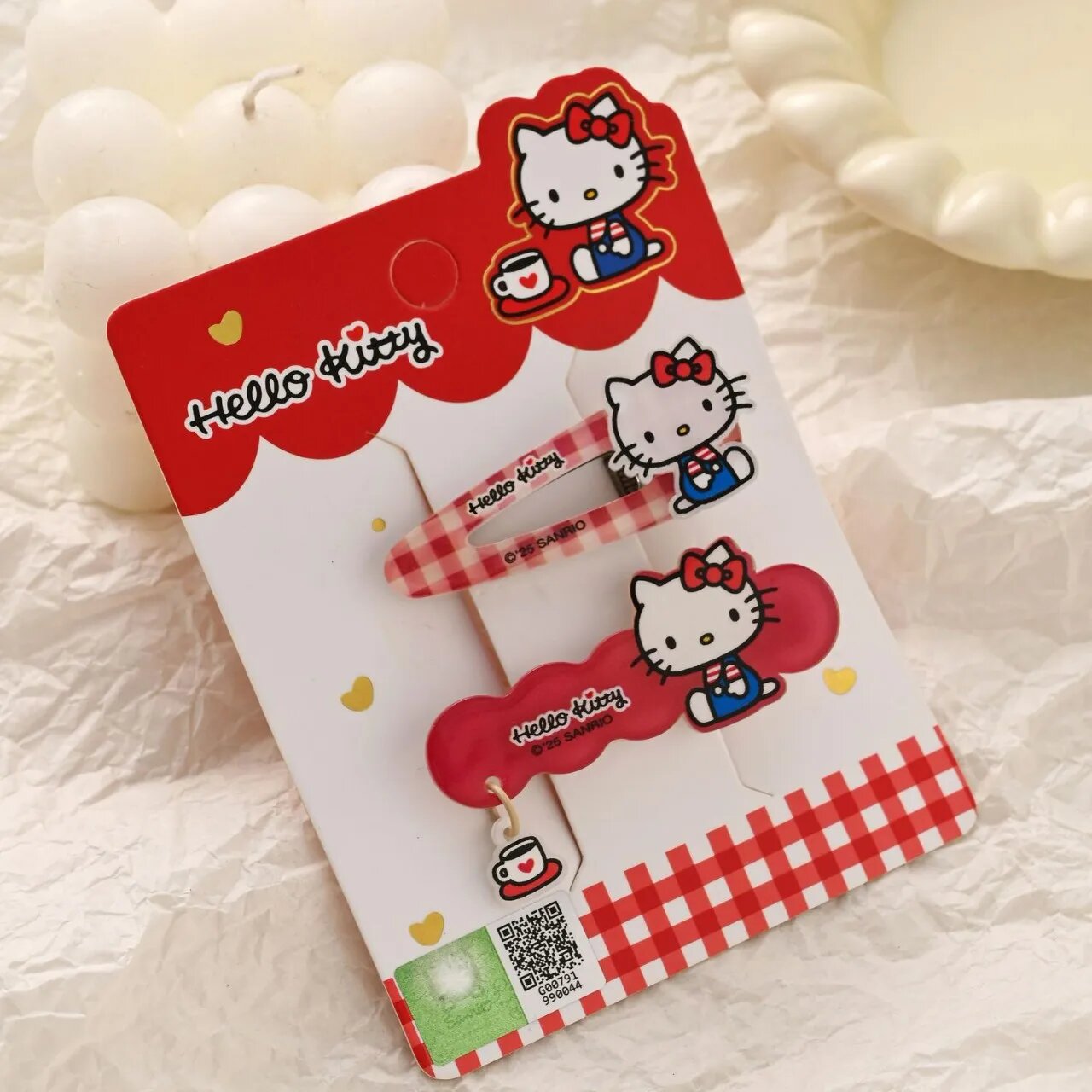 Заколки для волос с мультяшным дизайном пластиковые Hello Kitty в форме звезды 3 шт.