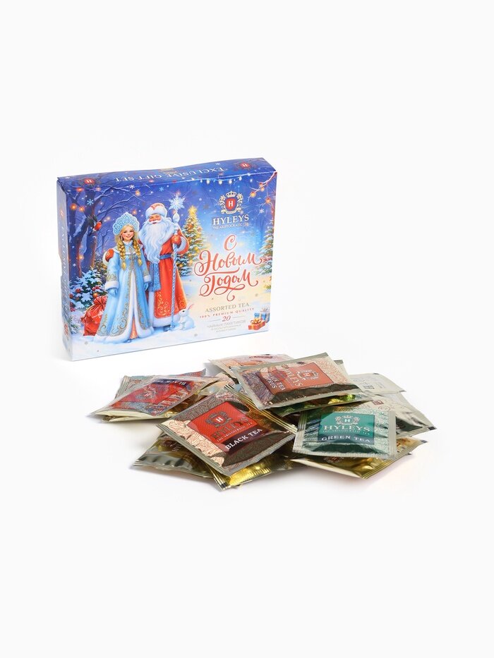 Чай "С Новым Годом!" ассорти, фольга (Дед Мороз и Снегурочка ) 20 п * 2 г