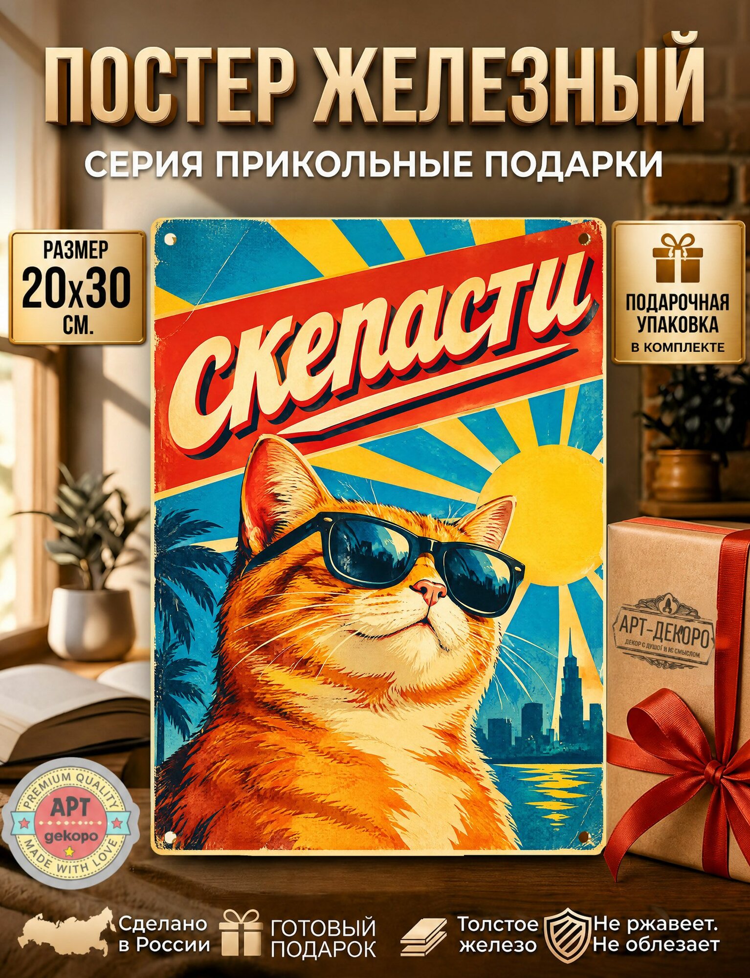 Скепасти табличка металлическая декоративная, интерьерный постер вывеска для бизнеса и дома 20х30 см