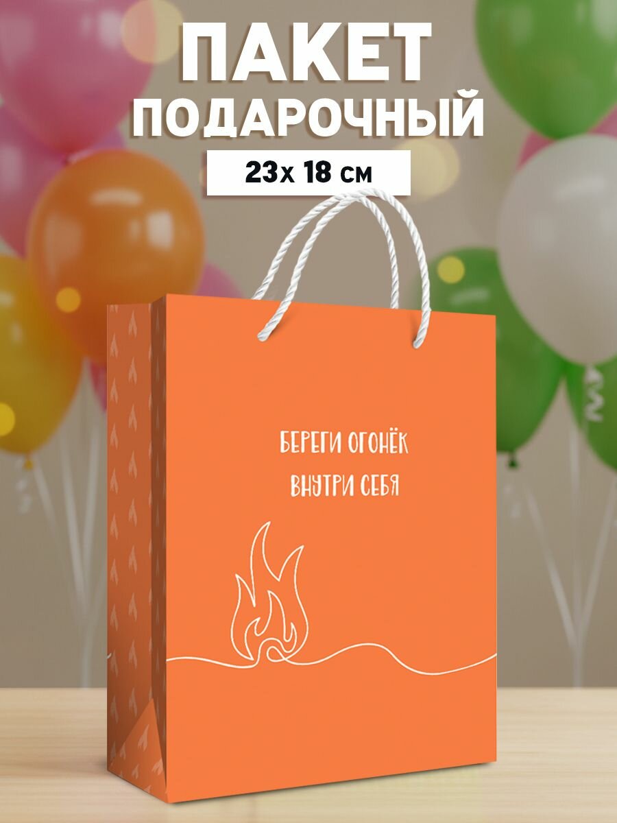 Пакет подарочный большой на день рождения 23х18 см