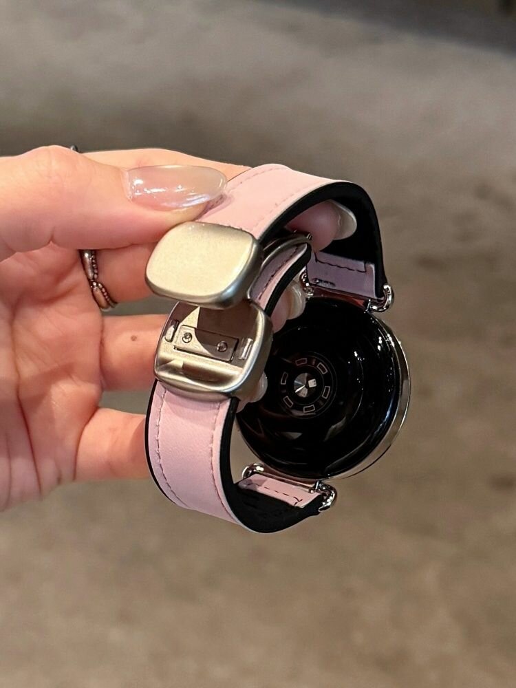 Силиконово-кожаный ремешок для 18мм смарт-часов Huawei Watch GT4/ GT5/ GT6 41 мм, магнитная застёжка, лёгкий и удобный, оригинальный и универсальный замена ремешка аксессуар для часов повседневное использование