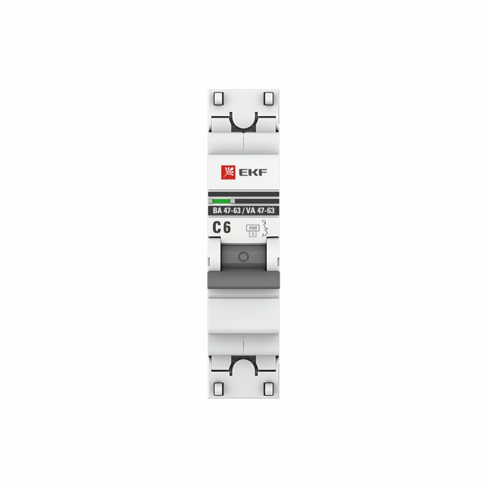 Автоматический выключатель EKF 1P 6А (C) 4,5kA ВА 47-63 PROxima mcb4763-1-06C-pro