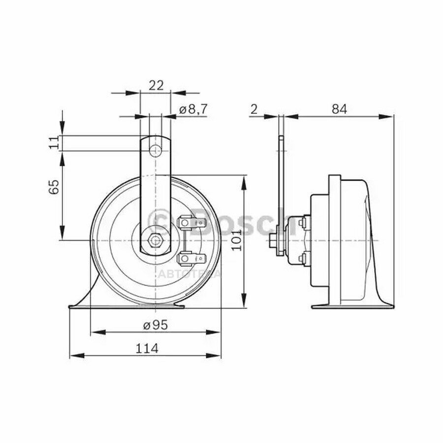 Фанфара 12V Windtone new BOSCH 0986AH0502