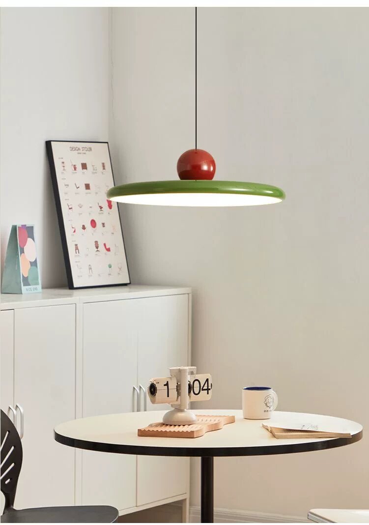 Французская люстра ZODOLAMP с летающей тарелкой Green-orange, 30CM