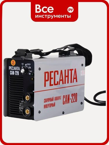 Изображение товара Инверторный, Ресанта, сварочный аппарат Ресанта САИ 220 65/3, ручной дуговой сварки металлических, легкий