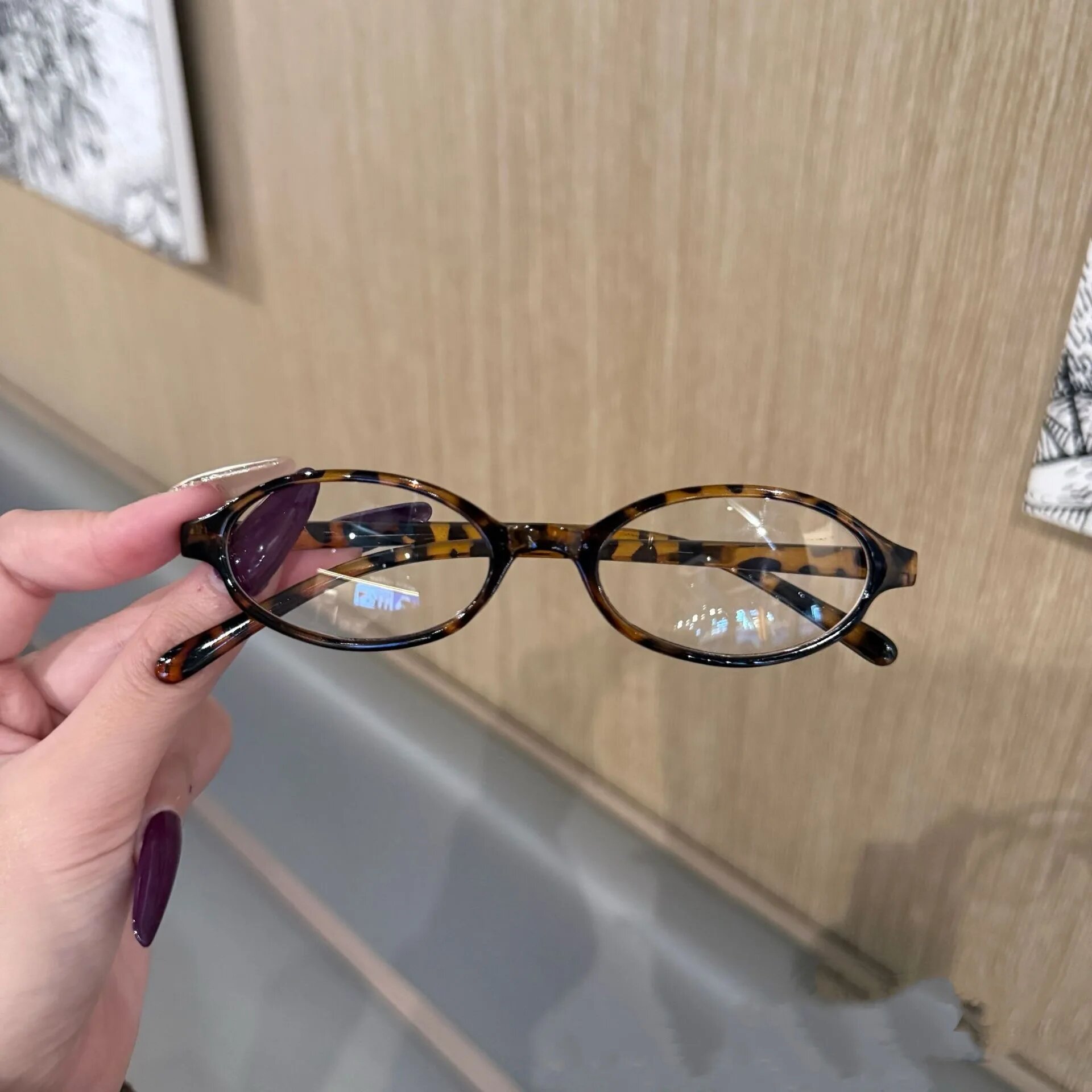 Рetro Oval Пластиковые очки RPXBGUCKARHG для женщин leopard