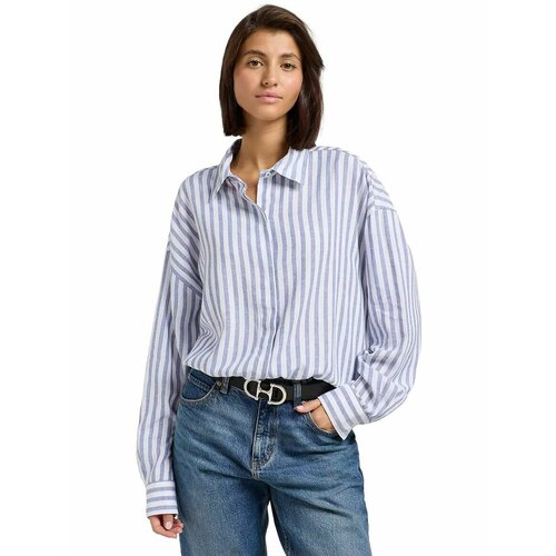фото Рубашка lee women elasticated shirt, размер s, синий