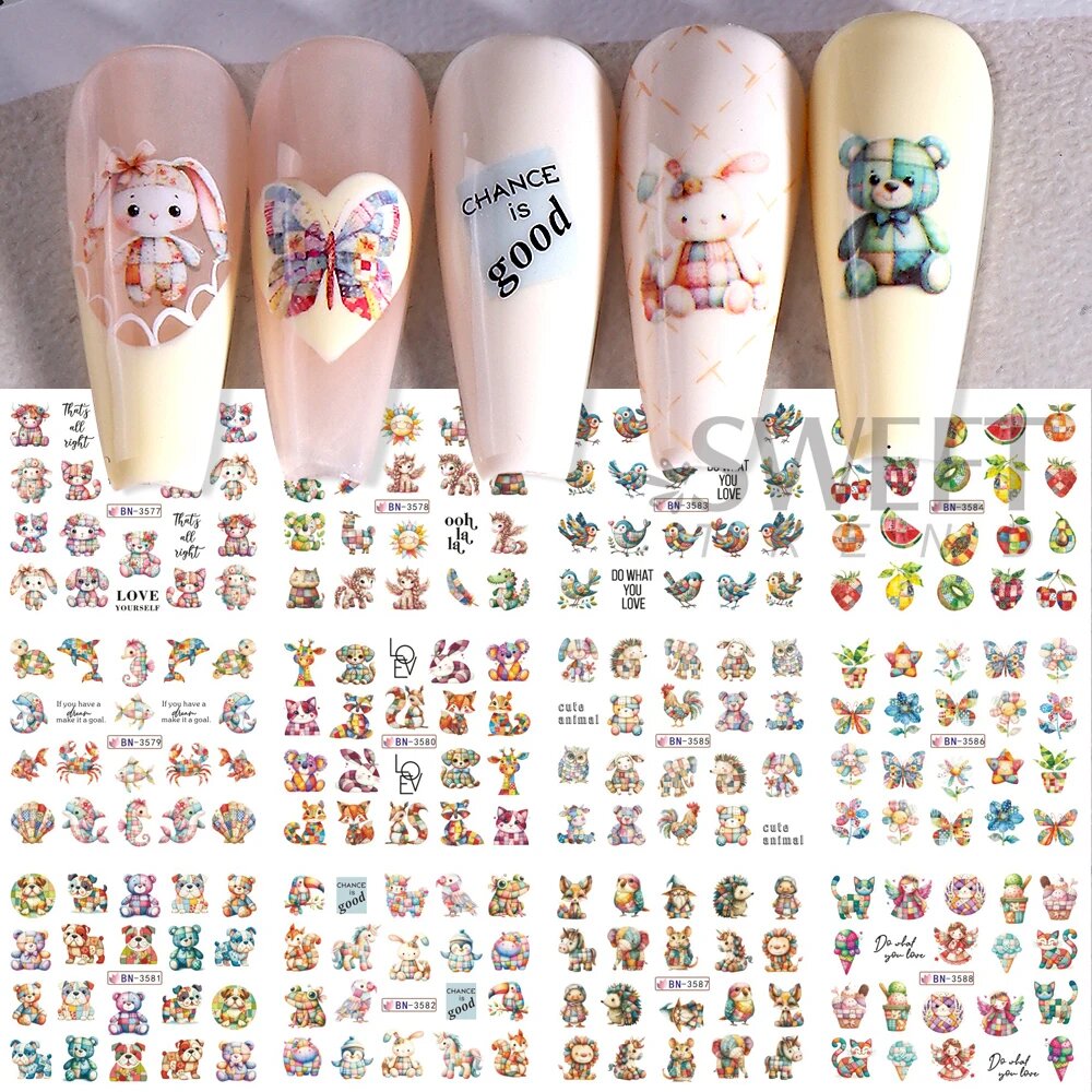 Наклейки на ногти Sweet Trend, BN3577-3588, 12 шт.