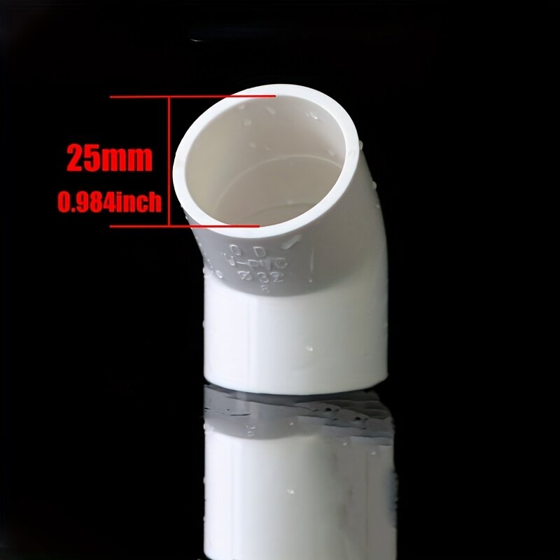 Фитинги для водопроводных труб из ПВХ, прямые соединители и отводы 45°, диаметр 25 мм, 10 шт.