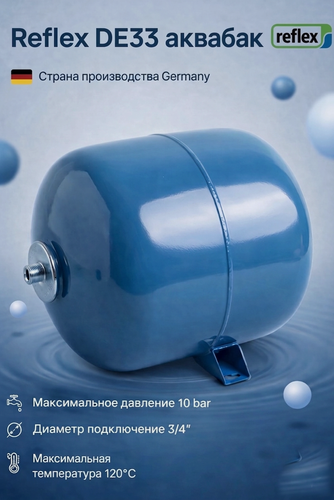 Изображение товара Reflex DE33 бак мембранный для систем водоснабжения, 10bar/70°C
