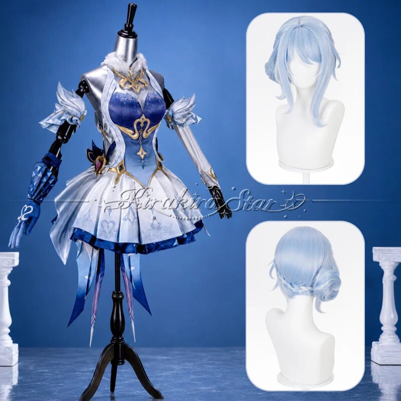 Костюм Одэты «Вихревой снег» для косплея Genshin Impact XXL, Costume Wig
